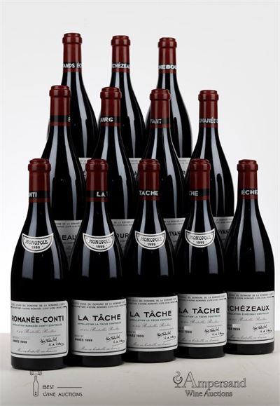 ASSORTIMENT DRC(1RC+3LT+2RSV+2R+2E+2GE) 1999 - Domaine de la Romanee Conti - 12 Bottles - Owc 12