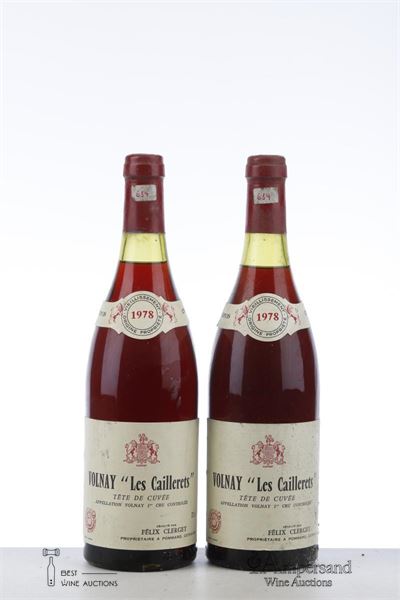 VOLNAY LES CAILLERETS TETE DE CUVEE 1978 - Felix Clerget - 2 Bottles
