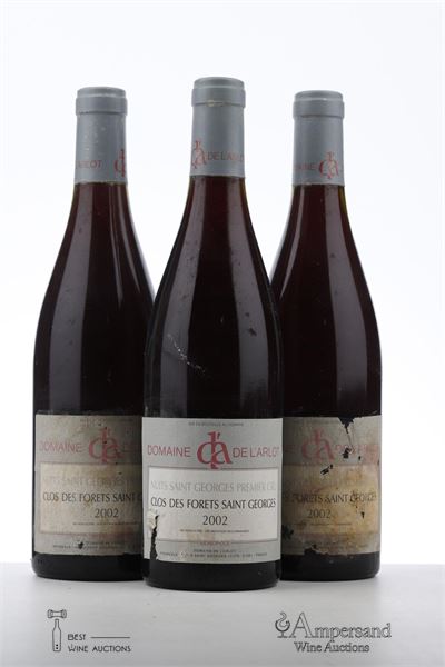 NUITS ST GEORGES CLOS DES FORETS ST GEORGES 2002 - Domaine de l'Arlot - 3 Bottles