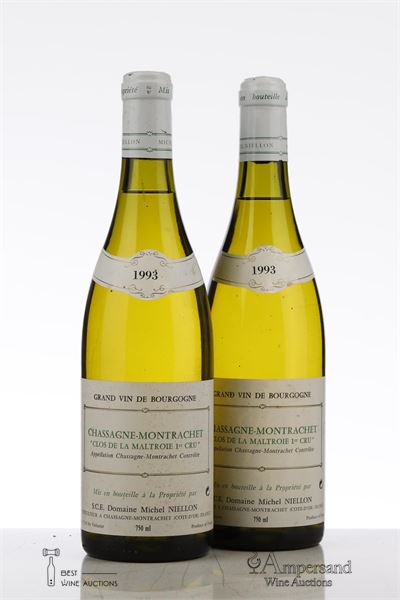 CHASSAGNE MONTRACHET BLANC CLOS DE LA MALTROIE 1993 - Michel Niellon - 2 Bottles