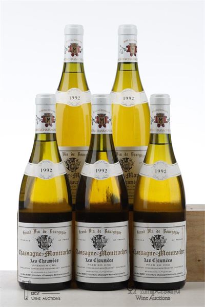 CHASSAGNE MONTRACHET BLANC LES CHAUMEES 1992 - Jean Marc Morey - 5 Bottles