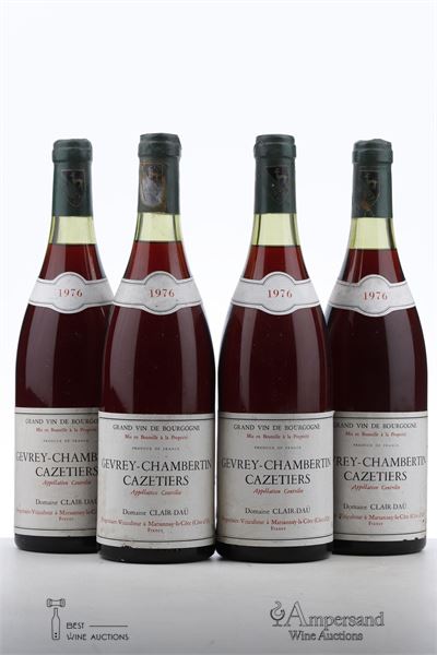 GEVREY CHAMBERTIN CAZETIERS 1976 - Clair Dau - 4 Bottles