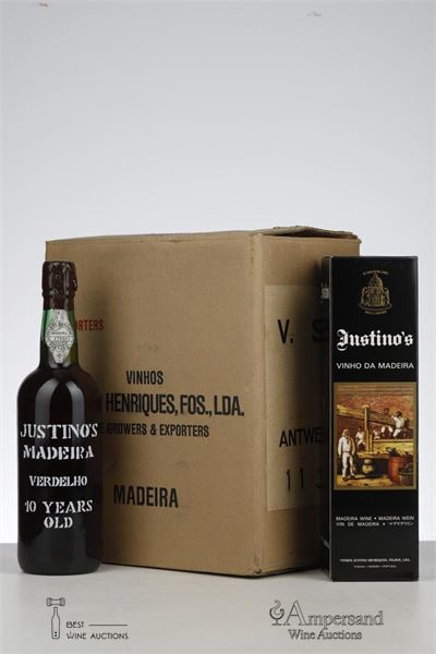 JUSTINO'S 10 YEAR OLD VERDELHO MADEIRA NV - Justino's - bottled 09/90 - 7 Bottles - Oc 1