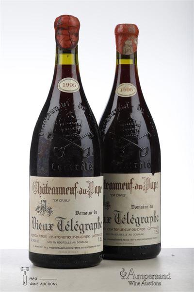 CHATEAUNEUF DU PAPE VIEUX TELEGRAPHE LA CRAU 1995 - Brunier - 2 Magnums