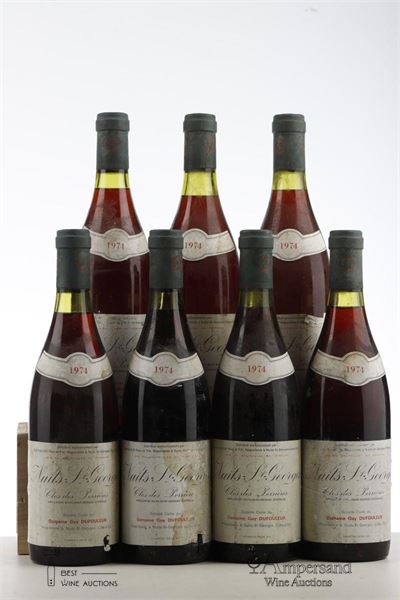 NUITS ST GEORGES CLOS DES PERRIERES 1974 - Guy Dufouleur - 7 Bottles
