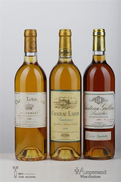 MIXED SAUTERNES 1988 CLOS LABERE + 1995 LAFON + 1997 GRILLON CUVEE BERTHILA - Mc - 3 Bottles