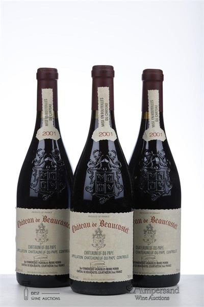 CHATEAUNEUF DU PAPE BEAUCASTEL 2001 - Beaucastel - 3 Bottles