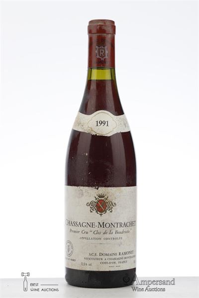 CHASSAGNE MONTRACHET ROUGE CLOS DE LA BOUDRIOTTE 1991 - Ramonet - 1 Bottle