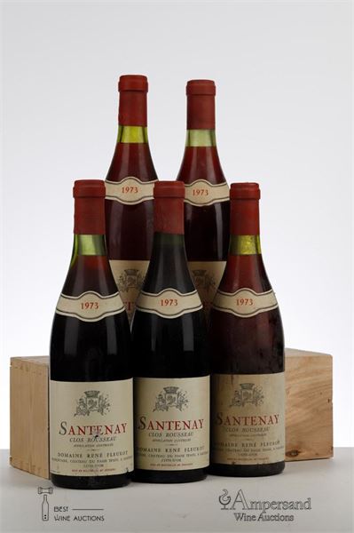 SANTENAY CLOS ROUSSEAU 1973 - Rene Fleurot - 5 Bottles