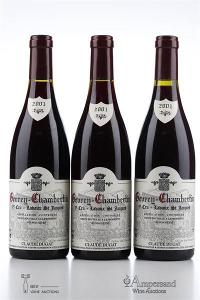 GEVREY CHAMBERTIN LAVAUX ST JACQUES 2001 - Claude Dugat - 3 Bottles