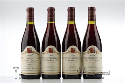 GEVREY CHAMBERTIN CLOS ST JACQUES 1990 - Michel Esmonin - 4 Bottles