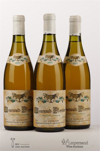 MEURSAULT PERRIERES 1990 - Coche Dury - 3 Bottles