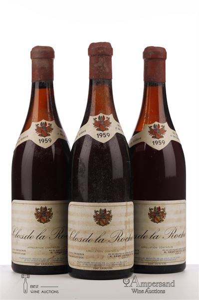 CLOS DE LA ROCHE 1959 - Joseph Drouhin mise Grafé Lecocq - 3 Bottles