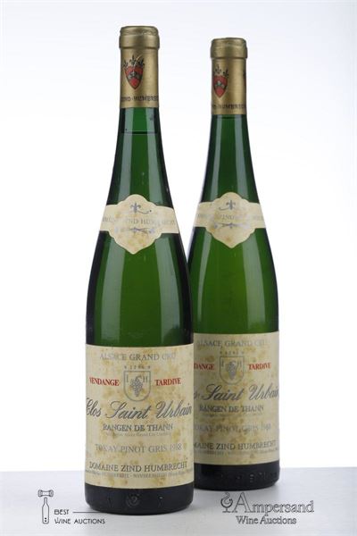 TOKAY PINOT GRIS CLOS ST URBAIN RANGEN DE THANN VENDANGE TARDIVE 1988 - Zind Humbrecht - 2 Bottles
