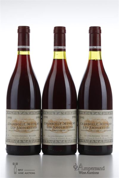 CHAMBOLLE MUSIGNY LES AMOUREUSES 1990 - JF Mugnier - 3 Bottles