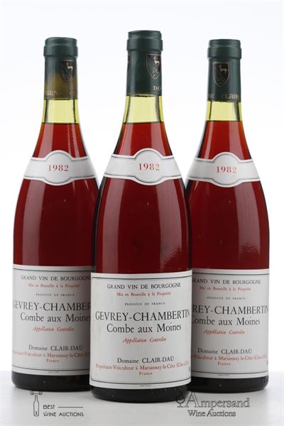 GEVREY CHAMBERTIN COMBE AUX MOINES 1982 - Clair Dau - 3 Bottles