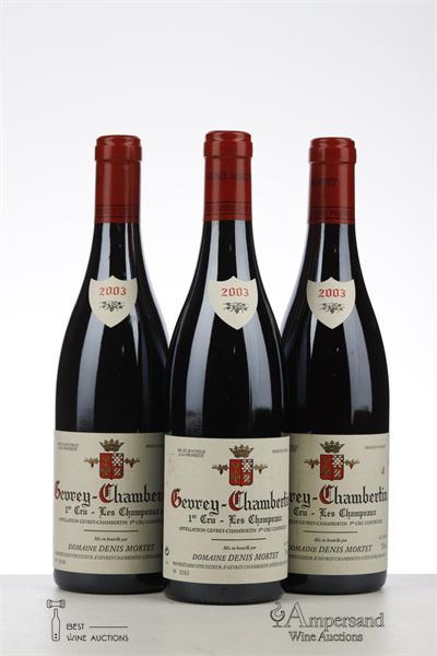 GEVREY CHAMBERTIN LES CHAMPEAUX 2003 - Denis Mortet - 3 Bottles