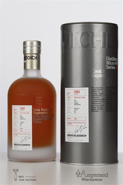 BRUICHLADDICH 1991 BOURBON BARREL RIVESALTES FINISH 18Y The Famous Whisky Shop Kortemark - Bottle N° 232 - Alc 52,6% 1 Bottle