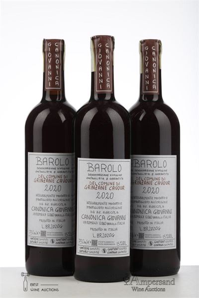 BAROLO DEL COMUNE GRINZANE CAVOUR 2020 - Canonica - 3 Bottles