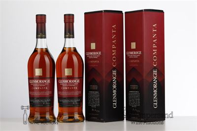 GLENMORANGIE COMPANTA CLOS DU TART AND RHONE CASKS  - Alc 46% 2 Bottles