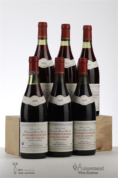 NUITS ST GEORGES CLOS DES CORVEES DOMAINE DE GENERAL GOUACHON 1976 - Moillard Grivot - 6 Bottles