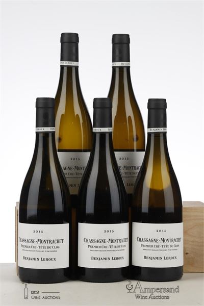 CHASSAGNE MONTRACHET BLANC TETE DU CLOS 2015 - Benjamin Leroux - 5 Bottles