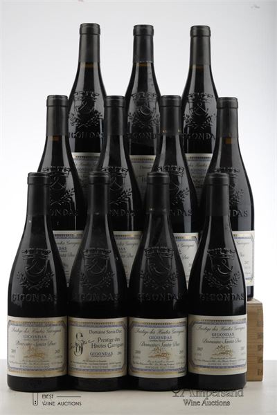 GIGONDAS PRESTIGE DES HAUTES GARRIGUES 2*2004 + 2*2005 + 5*2007 + 2*2009    - Domaine Santa Duc - 11 Bottles