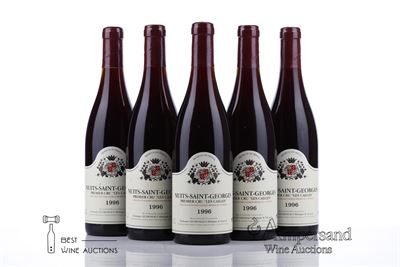 NUITS ST GEORGES LES CAILLES 1996 - Lecheneaut - 5 Bottles