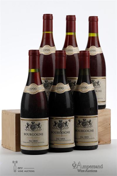 BOURGOGNE ROUGE 1990 - Jean Gros - 6 Bottles