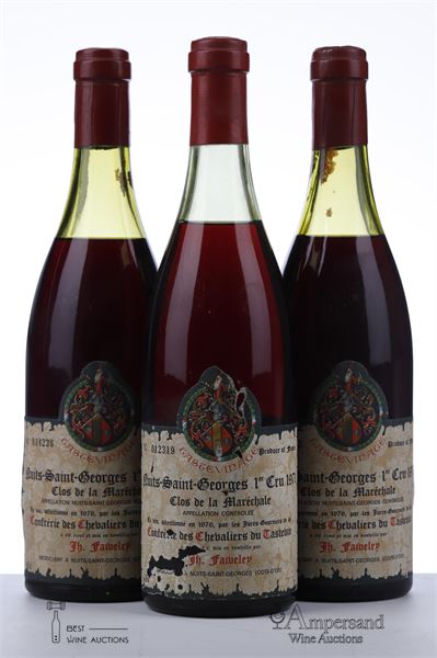 NUITS ST GEORGES CLOS DE LA MARECHALE 1971 - Faiveley - Tastevin - 3 Bottles