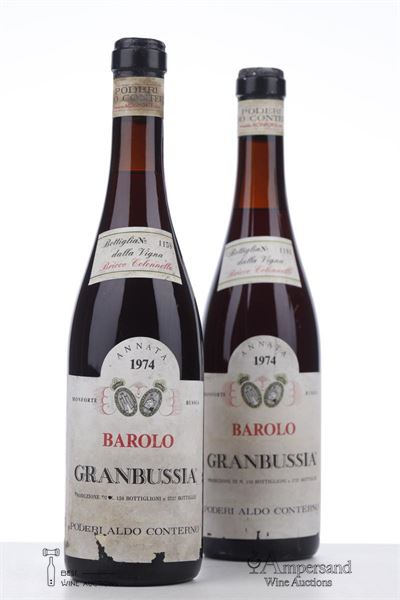 BAROLO GRANBUSSIA BRICCO COLONNELLO 1974 - Aldo Conterno - 2 Bottles