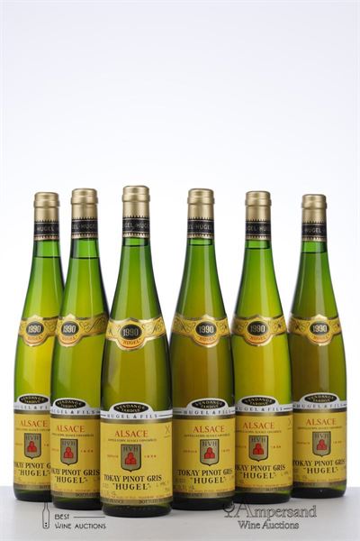 TOKAY PINOT GRIS VENDANGES TARDIVES 1990 - Hugel - 6 Bottles
