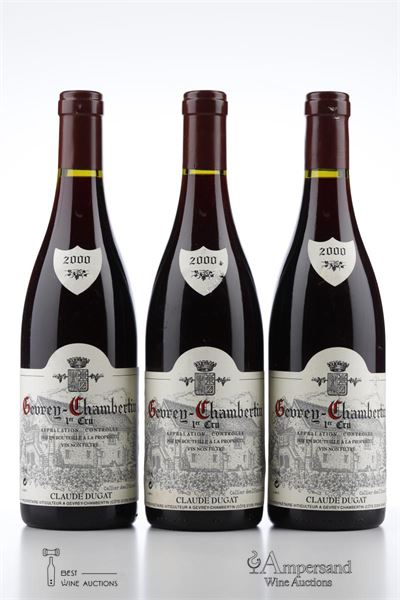 GEVREY CHAMBERTIN 1 ER CRU 2000 - Claude Dugat - 3 Bottles