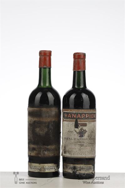POMEROL ROYAL FANION ROUGE 1928 - Hanappier Peyrelongue mise Bestgen Wagner - 2 Bottles