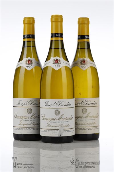 CHASSAGNE MONTRACHET BLANC MARQUIS DE LAGUICHE 1996 - Joseph Drouhin - 3 Bottles