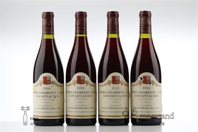 GEVREY CHAMBERTIN CLOS ST JACQUES 1990 - Michel Esmonin - 4 Bottles