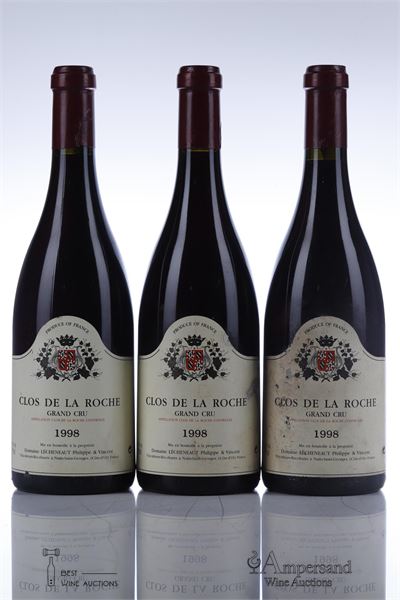 CLOS DE LA ROCHE 1998 - Lecheneaut - 3 Bottles