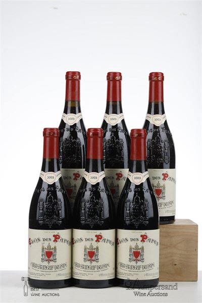 CHATEAUNEUF DU PAPE CLOS DES PAPES 2003 - Paul Avril - 6 Bottles