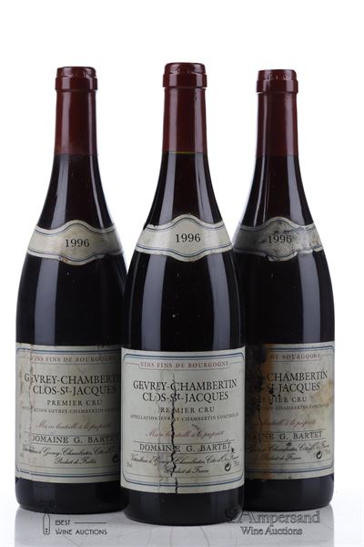 GEVREY CHAMBERTIN CLOS ST JACQUES 1996 - G.Bartet - 3 Bottles