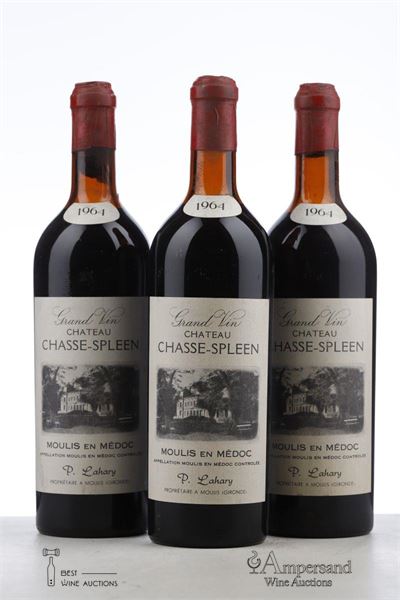 CHASSE SPLEEN 1964 - P. Lahary - 3 Bottles