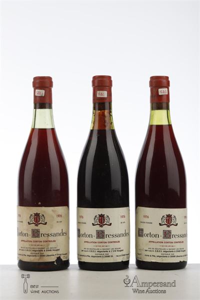 CORTON BRESSANDES 1976 - CECI negociant - 3 Bottles