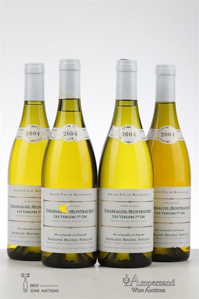 CHASSAGNE MONTRACHET BLANC LES VERGERS 2004 - Michel Niellon - 4 Bottles