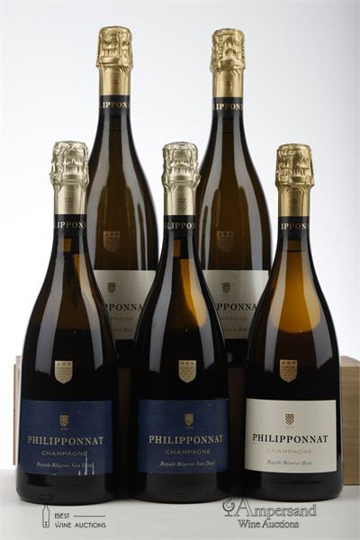 PHILIPPONNAT ROYALE RESERVE BRUT 3 * + ROYAL RESERVE NON DOSEE 2* NV - Philipponnat - 5 Bottles