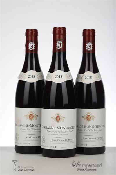 CHASSAGNE MONTRACHET ROUGE CLOS ST JEAN 2018 - Ramonet - 3 Bottles