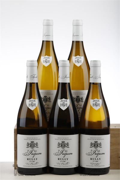 RULLY BLANC LA PUCELLE 3* + RULLY BLANC GRESIGNY 2* 2018 - Paul Jacqueson - 5 Bottles