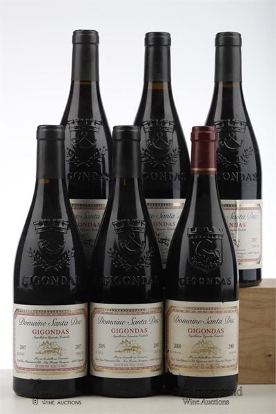 GIGONDAS 1*2000 + 2*2005 + 3*2007    - Domaine Santa Duc - 6 Bottles