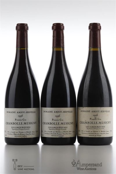 CHAMBOLLE MUSIGNY LES AMOUREUSES 1996 - Amiot Servelle - 3 Bottles