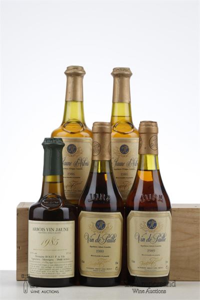 MIXED LOT VIN JAUNE - VIN DE PAILLE 1985 - 1986 - 1989 1989 - Jacques Tissot - Rolet - 5 x 0,375Ltr