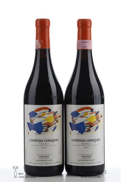 BAROLO GROMIS CONTEISA CEREQUIO 1990 - Gaja - 2 Bottles