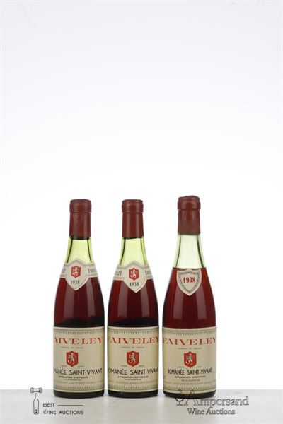 ROMANEE ST VIVANT 1938 - Faiveley - 3 Half Bottles